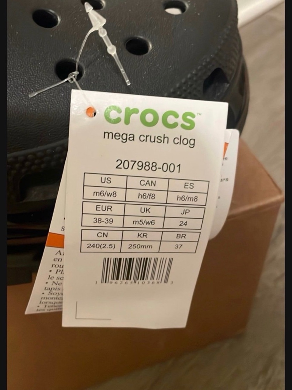CROCS Black Platform Clog W /8 & M/6 - Picture 4 of 6